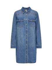ONLY Blue Long Sleeve Denim Shirt Dress - Image 5 of 6