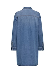 ONLY Blue Long Sleeve Denim Shirt Dress - Image 6 of 6