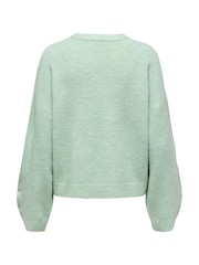 ONLY Blue Long Sleeve V-Neck Knit Jumper - Image 3 of 3