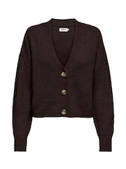 ONLY Brown Ribbed Cardigan - Image 5 of 6