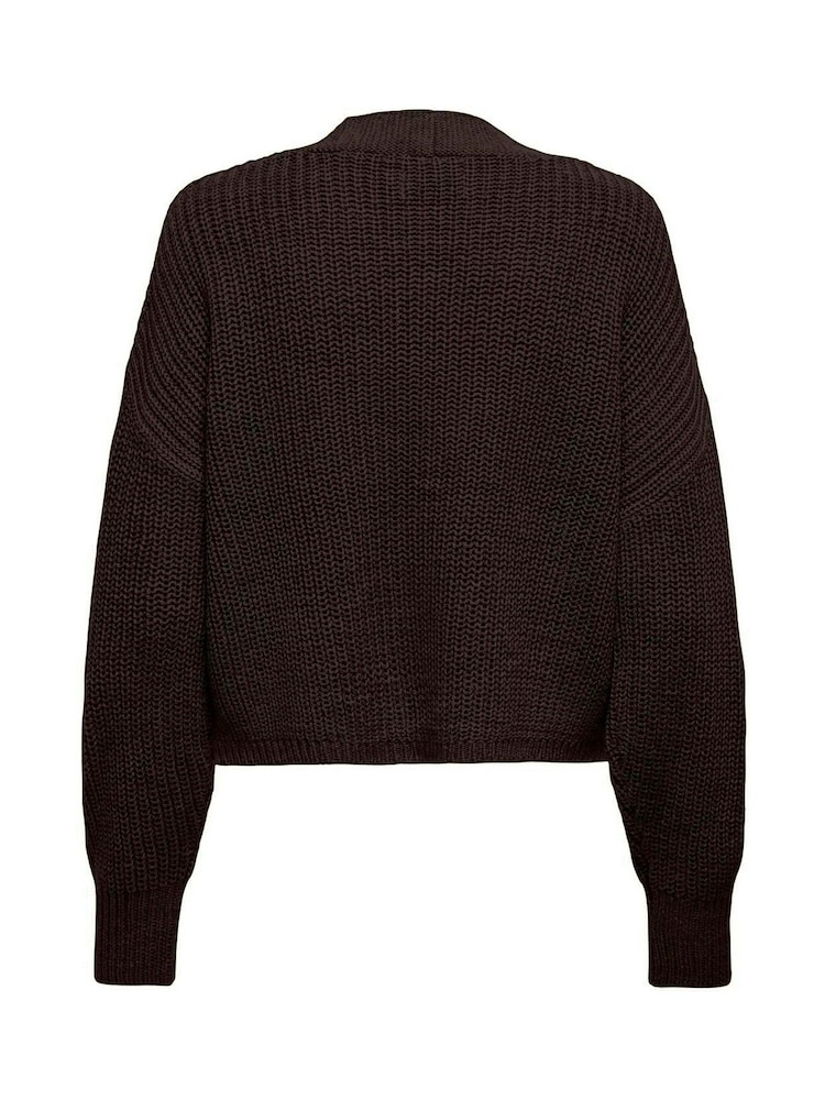 ONLY Brown Ribbed Cardigan - Image 6 of 6