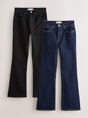 Black/Indigo Mid Rise Bootcut Jeans 2 Pack - Image 1 of 10