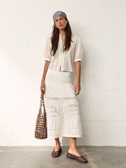 BHOEM White Romantic Short Sleeve Blouse - Image 5 of 5