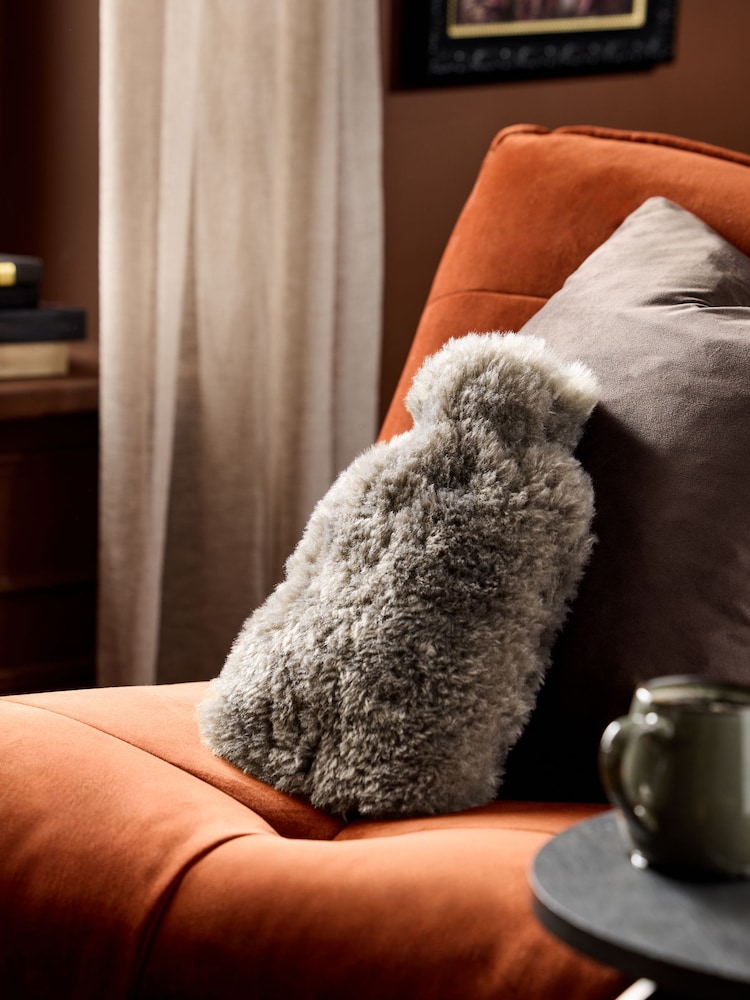 Mink Brown Faux Fur Hot Water Bottle - Image 1 of 4 Mink Brown Faux Fur Hot Water Bottle - Image 1 of 4