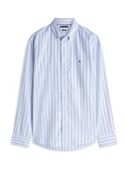Tommy Hilfiger Blue Flex Regular Fit Stripe Poplin Shirt - Image 5 of 5