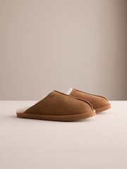 Tan Brown Signature Leather Mule Slippers - Image 2 of 6