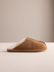 Tan Brown Signature Leather Mule Slippers - Image 3 of 6