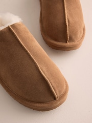 Tan Brown Signature Leather Mule Slippers - Image 4 of 6