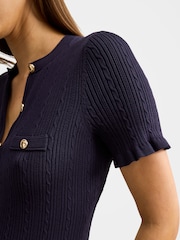 Forever New Blue Violetta Stitch Interest Midi Dress - Image 3 of 4