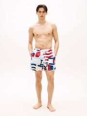 Tommy Hilfiger Print Mid Length Swim Shorts - Image 2 of 5