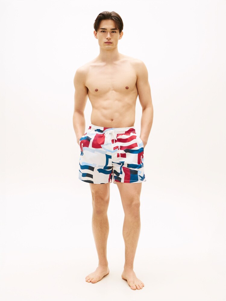 Tommy Hilfiger Print Mid Length Swim Shorts - Image 2 of 5