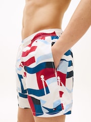 Tommy Hilfiger Print Mid Length Swim Shorts - Image 4 of 5