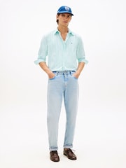 Tommy Hilfiger Green Flex Regular Fit Stripe Poplin Shirt - Image 2 of 5