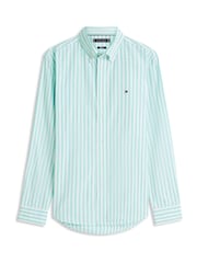 Tommy Hilfiger Green Flex Regular Fit Stripe Poplin Shirt - Image 5 of 5