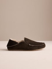 Brown Suede Stitch Signature Kickdown Slippers - Image 3 of 6