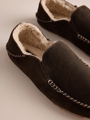 Brown Suede Stitch Signature Kickdown Slippers - Image 4 of 6