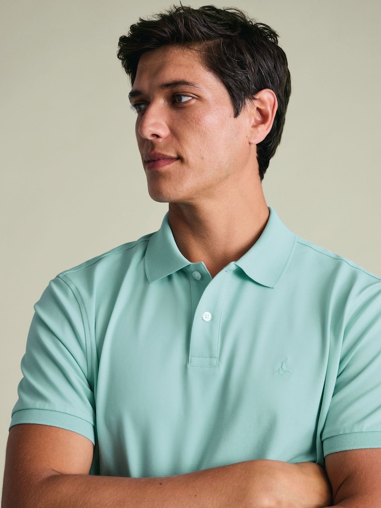 Charles Tyrwhitt Green Short Sleeve Cotton Stretch Pique Polo Shirt - Image 2 of 6