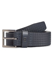 Tommy Hilfiger Blue Rounded Buckle Casual Woven Leather Belt - Image 1 of 4
