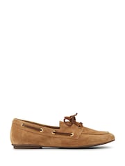 Jones Bootmaker Tan Suede Perissa Leather Loafers - Image 1 of 4