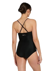 Zoggs Ruched Bandeau Black Swimsuit with Multiway Straps - Image 6 of 10