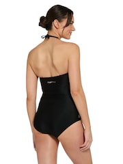 Zoggs Ruched Bandeau Black Swimsuit with Multiway Straps - Image 7 of 10