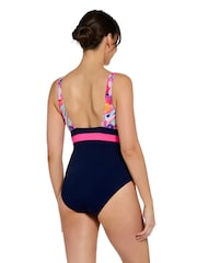 Zoggs Squareback Blue Swimsuit with Fixed Foam Cups - Image 2 of 6