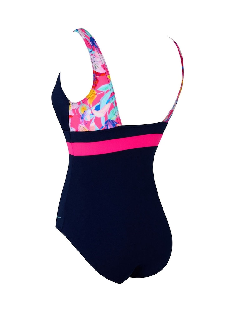 Zoggs Squareback Blue Swimsuit with Fixed Foam Cups - Image 6 of 6 Zoggs Squareback Blue Swimsuit with Fixed Foam Cups - Image 6 of 6