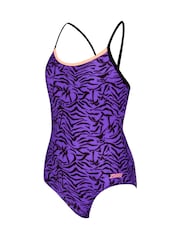 Zoggs Sprint Back Purple Swimsuit - Image 6 of 7