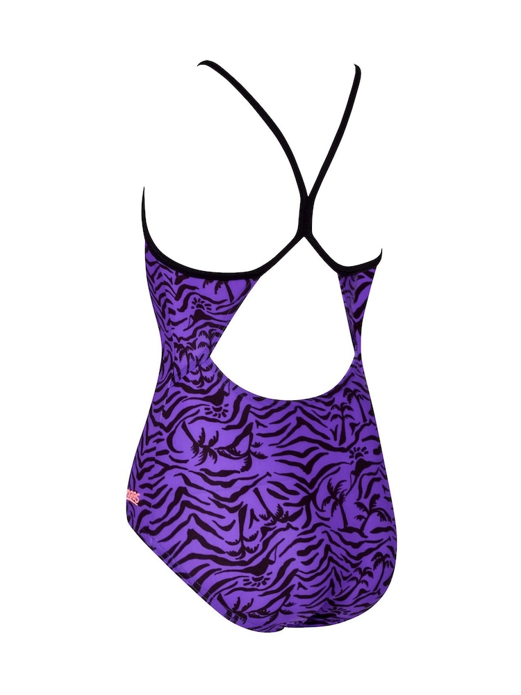 Zoggs Sprint Back Purple Swimsuit - Image 7 of 7
