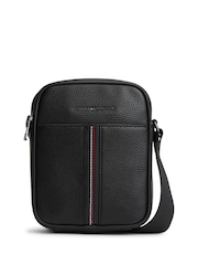 Tommy Hilfiger Black Pebble Grain Cross-Body Reporter Bag - Image 1 of 5