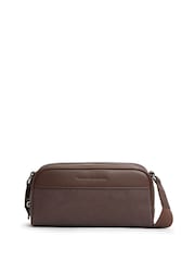 Tommy Hilfiger Brown Embossed Flag Crossbody Camera Bag - Image 1 of 4