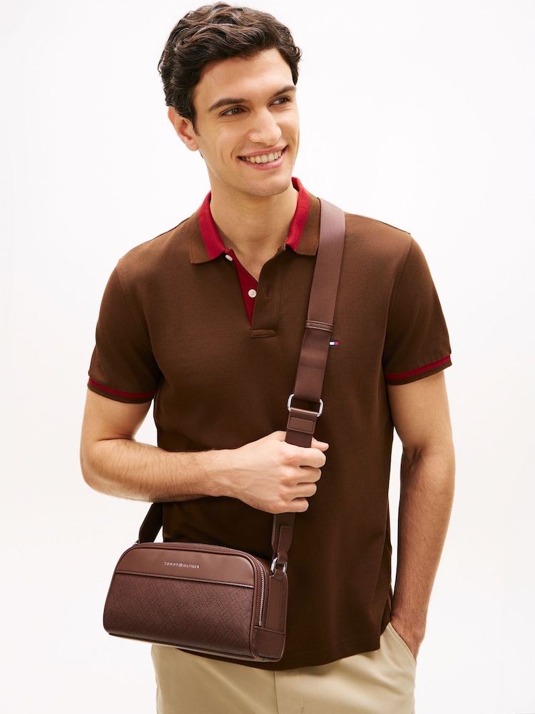 Tommy Hilfiger Brown Embossed Flag Crossbody Camera Bag - Image 4 of 4 Tommy Hilfiger Brown Embossed Flag Crossbody Camera Bag - Image 4 of 4