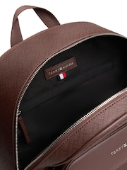 Tommy Hilfiger Brown Hilfiger Flag Mixed Texture Dome Backpack - Image 3 of 4