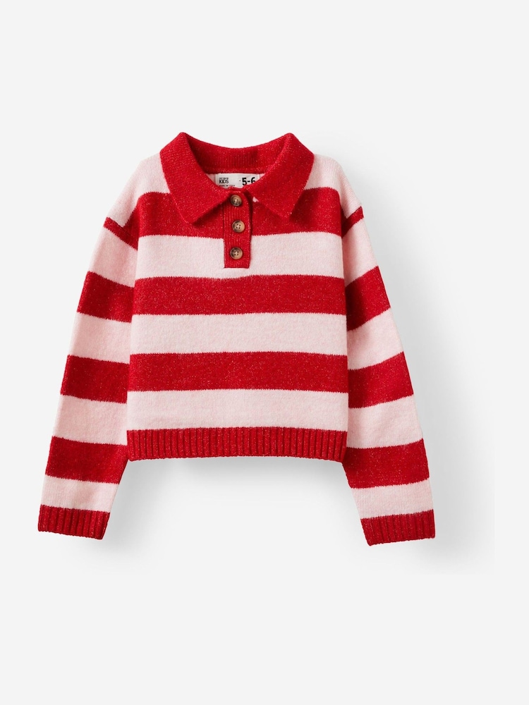 Cotton On White Knitted Polo Pullover - Image 1 of 2