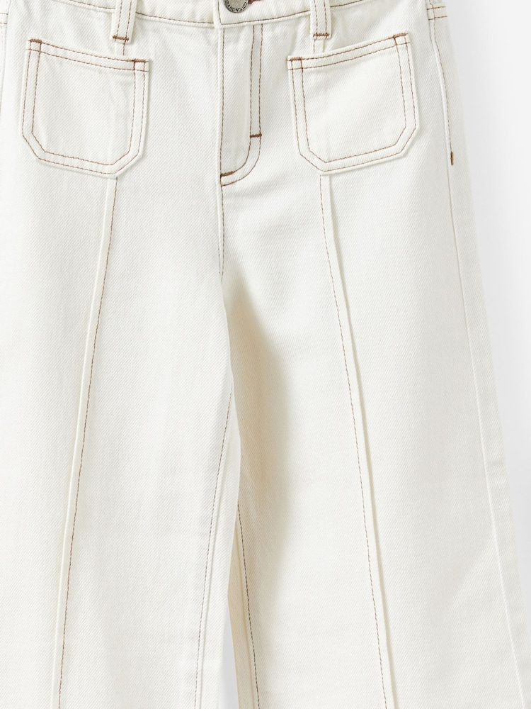 Cotton On Cream Pia Pintuck Bootleg Jeans - Image 3 of 3