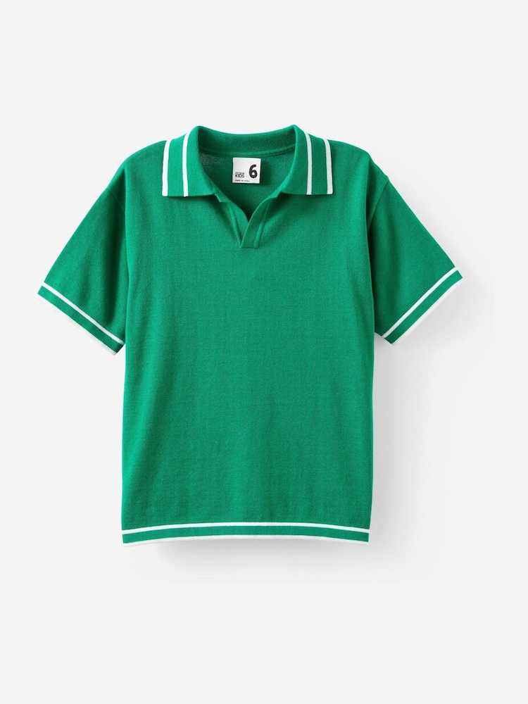 Cotton On Green Open Neck Polo Shirt - Image 1 of 3