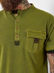 Joe Browns Green Carefree Customised Henley T-Shirt - Image 4 of 5