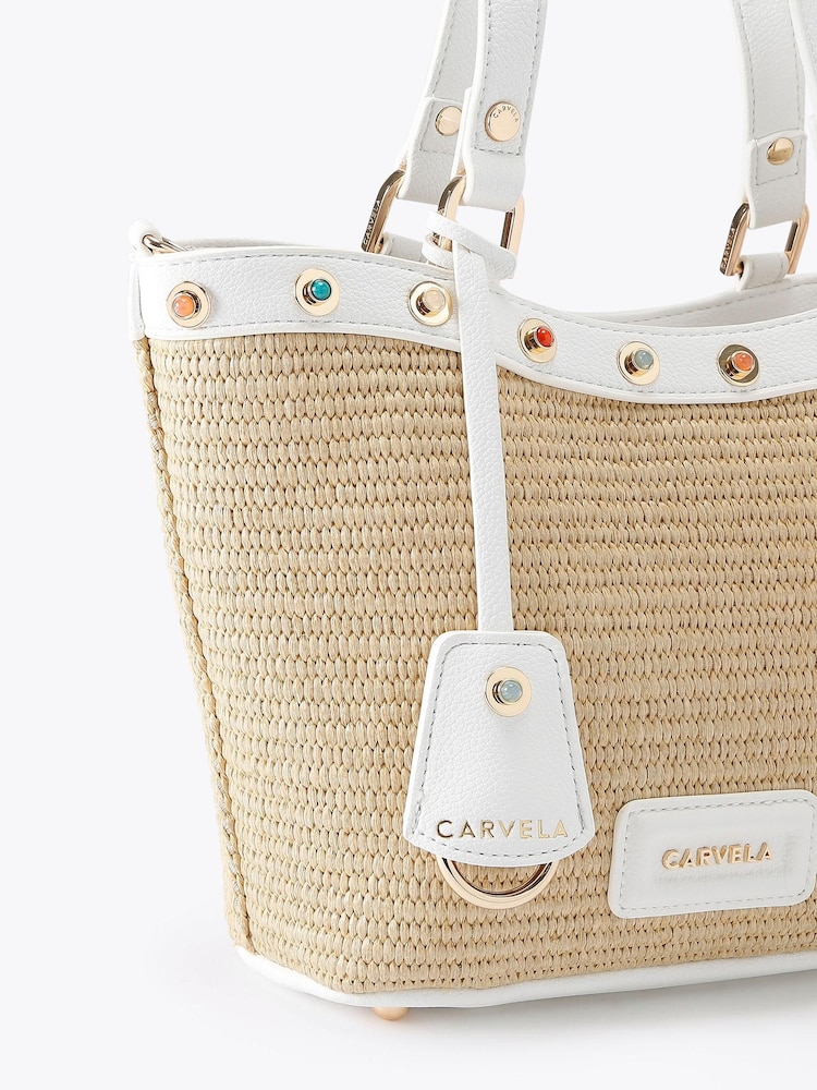 Ağ/Qəhvəyi - Carvela Amalfi Mini Stone Bag - 5şəkildən 5 şəkil