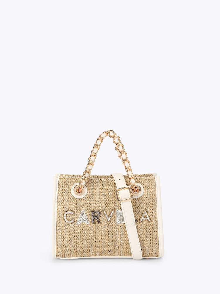 Carvela Brown/White Sorrento Bead Micro Bag - Image 1 of 4