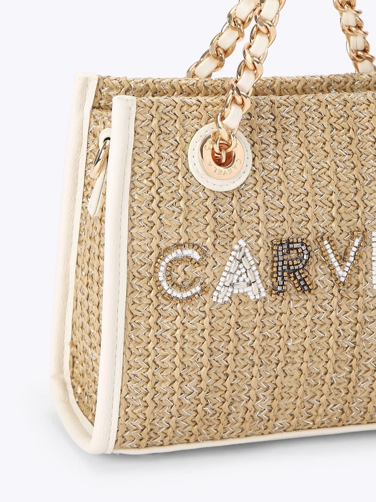 Carvela Brown/White Sorrento Bead Micro Bag - Image 4 of 4
