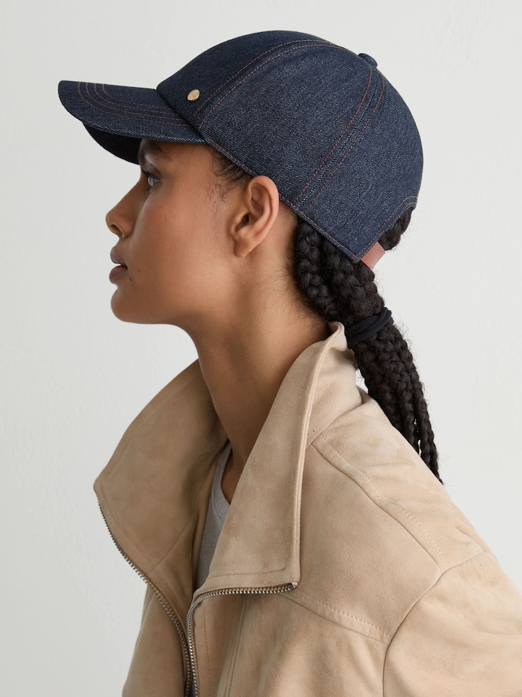 Reiss Daisy Denim Baseball Cap - Imagen 1 de 4