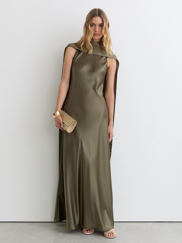chinese dress ladies Heavy Hearted Satin Maxi Dress