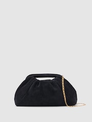 Reiss June Suede Cut-Out Handle Pouch Clutch Bag - Imagem 2 de 6