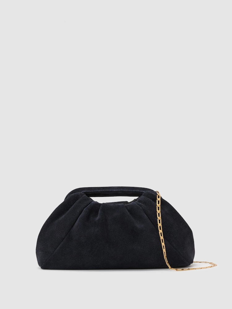 Reiss June Suede Cut-Out Handle Pouch Clutch Bag - Imagem 2 de 6 Reiss June Suede Cut-Out Handle Pouch Clutch Bag - Imagem 2 de 6