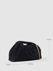 Reiss June Suede Cut-Out Handle Pouch Clutch Bag - Imagem 4 de 6