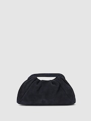 Reiss June Suede Cut-Out Handle Pouch Clutch Bag - Imagem 5 de 6