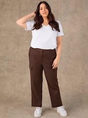Live Unlimited Brown Utility Trousers With Pockets - Image 2 of 6