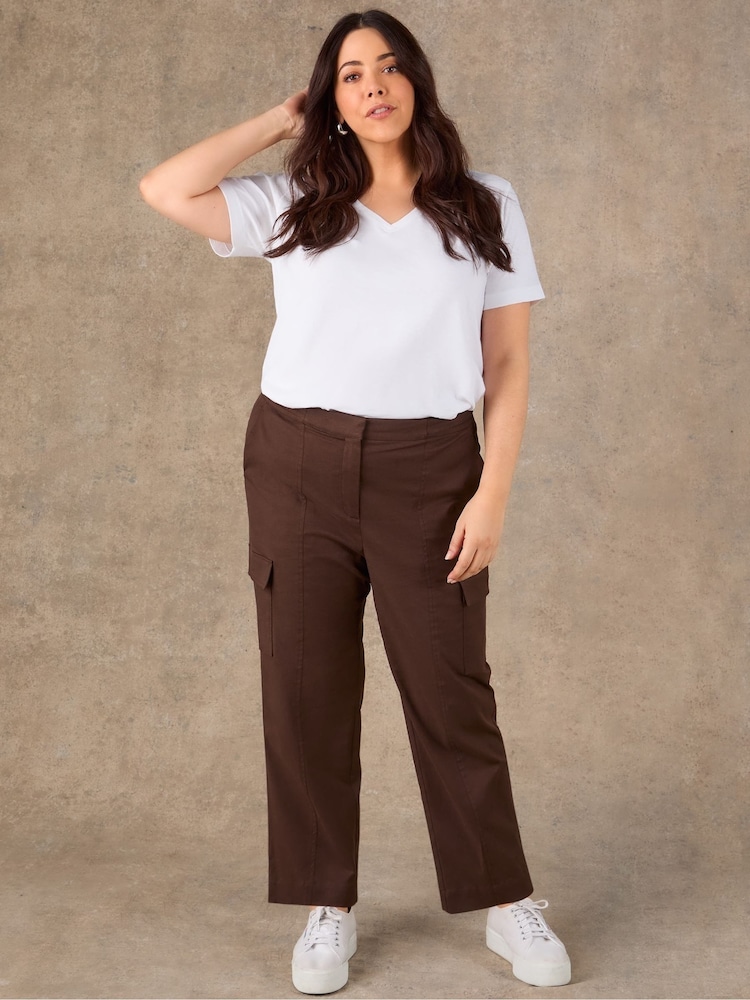 Live Unlimited Brown Utility Trousers With Pockets - Image 2 of 6