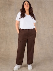 Live Unlimited Brown Utility Trousers With Pockets - Image 3 of 6