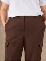 Live Unlimited Brown Utility Trousers With Pockets - Image 6 of 6